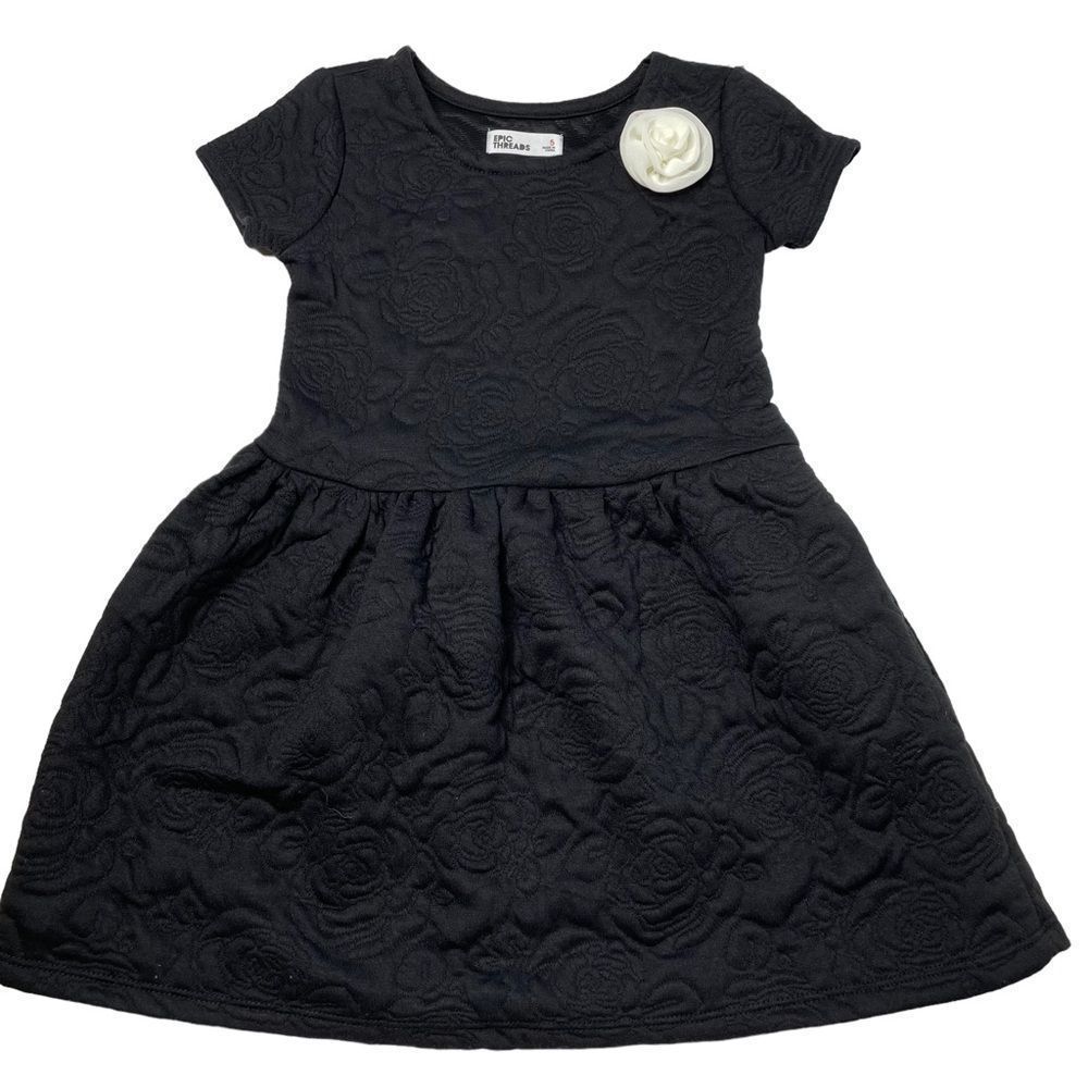 Epic Threads Quilted Rose Black Dress 5